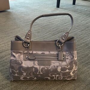 Coach Gray Signature Shoulder Bag